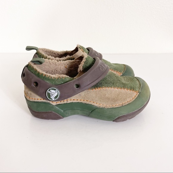 CROCS Other - Crocs Green & Tan Leather Suede Shoes